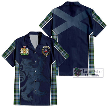 MacNeil (McNeil) Tartan Short Sleeve Button Shirt with Family Crest and Lion Rampant Vibes Sport Style