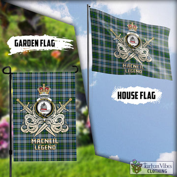 MacNeil (McNeil) Tartan Flag with Clan Crest and the Golden Sword of Courageous Legacy