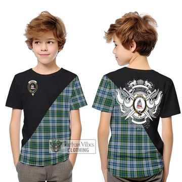 MacNeil (McNeil) Tartan Kid T-Shirt with Family Crest and Military Logo Style