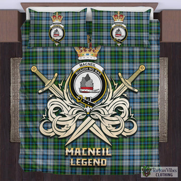 MacNeil (McNeil) Tartan Bedding Set with Clan Crest and the Golden Sword of Courageous Legacy