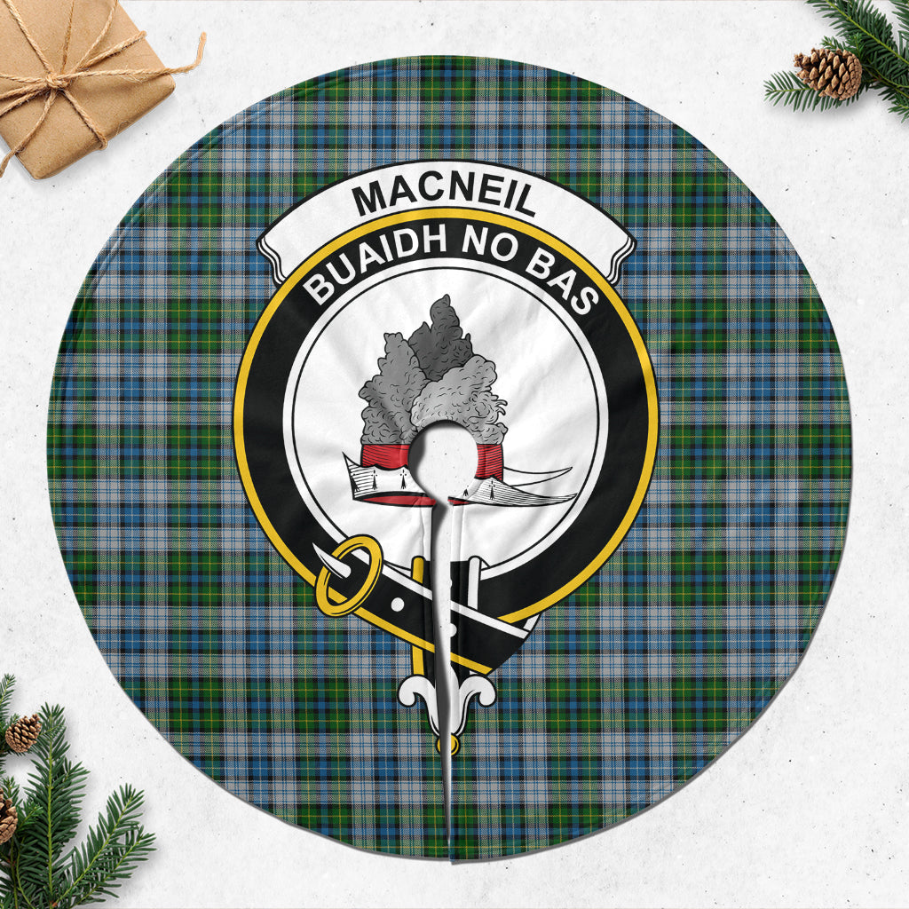 MacNeil Dress Tartan Christmas Tree Skirt with Family Crest - Tartanvibesclothing