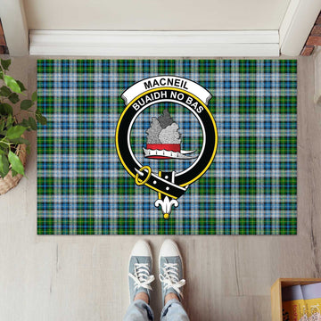 MacNeil (McNeil) Tartan Door Mat with Family Crest