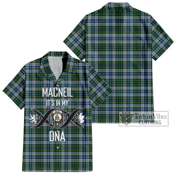 MacNeil (McNeil) Tartan Short Sleeve Button Shirt with Family Crest DNA In Me Style