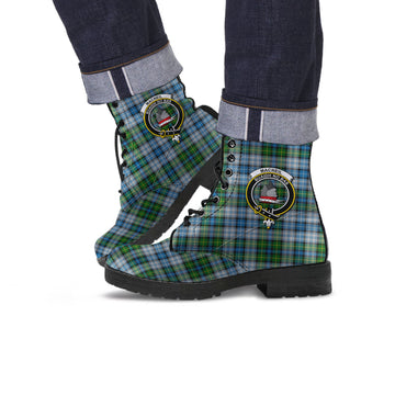 MacNeil (McNeil) Tartan Leather Boots with Family Crest