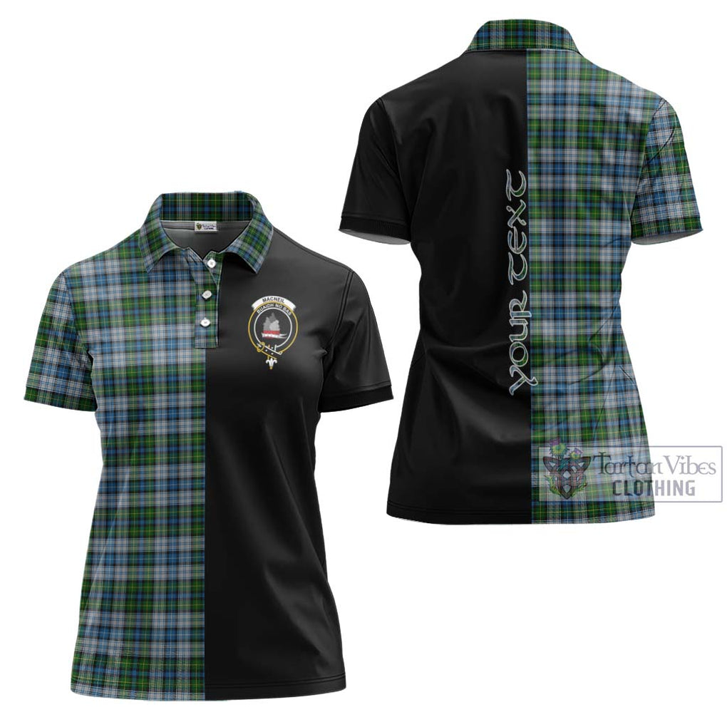 MacNeil (McNeil) Tartan Women's Polo Shirt with Family Crest and Half Of Me Style Women - Tartanvibesclothing Shop