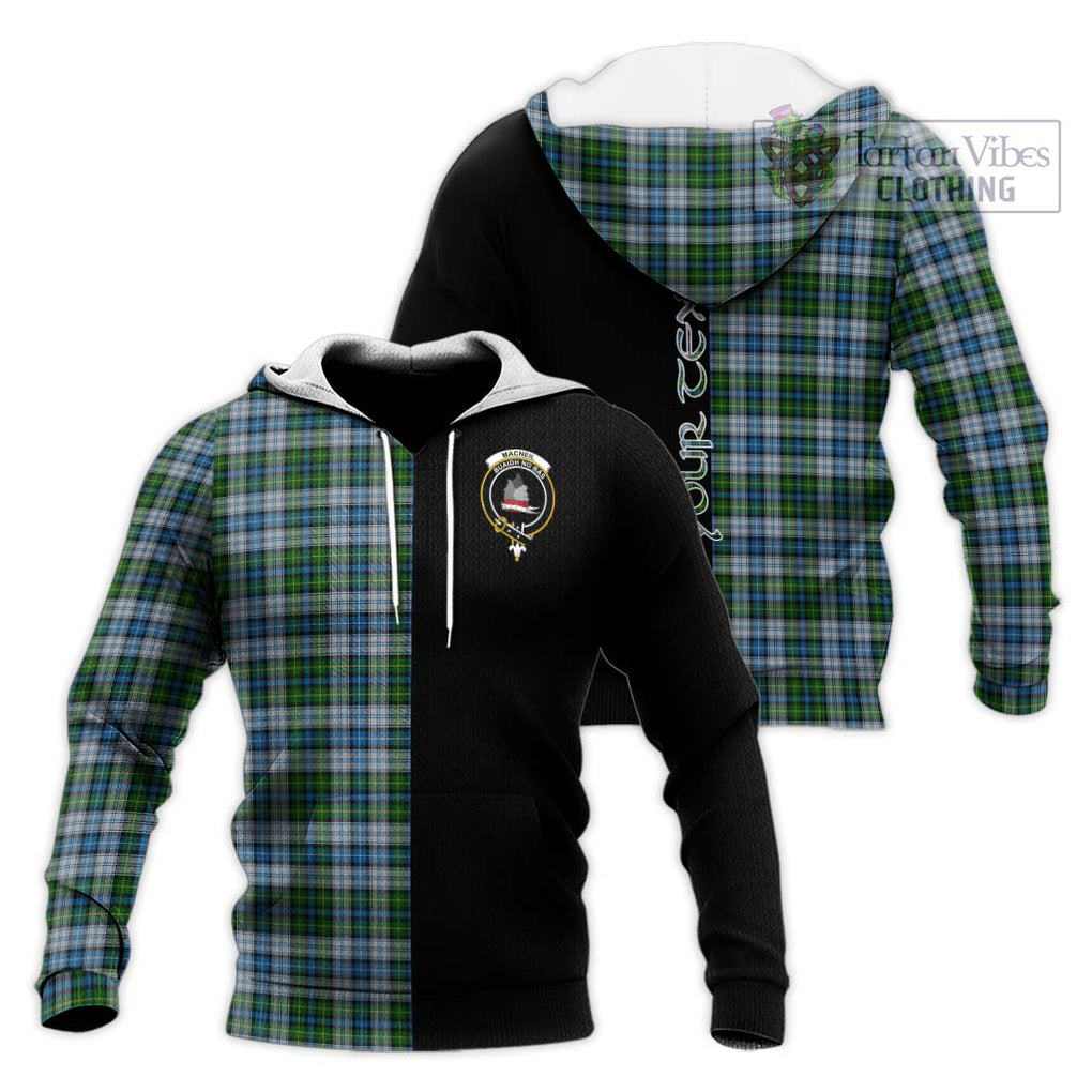 MacNeil (McNeil) Tartan Knitted Hoodie with Family Crest and Half Of Me Style Unisex Knitted Pullover Hoodie - Tartanvibesclothing Shop