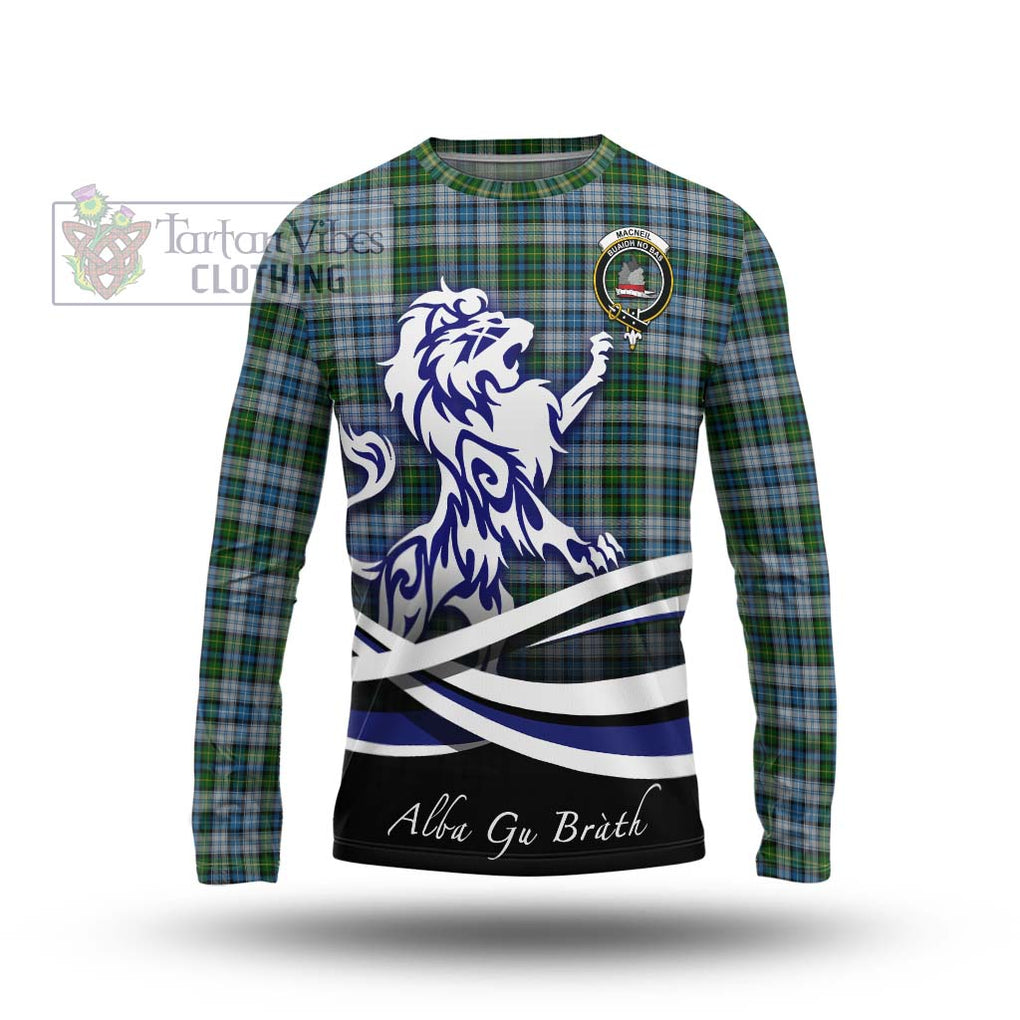 MacNeil (McNeil) Tartan Long Sleeve T-Shirt with Alba Gu Brath Regal Lion Emblem Unisex - Tartanvibesclothing Shop