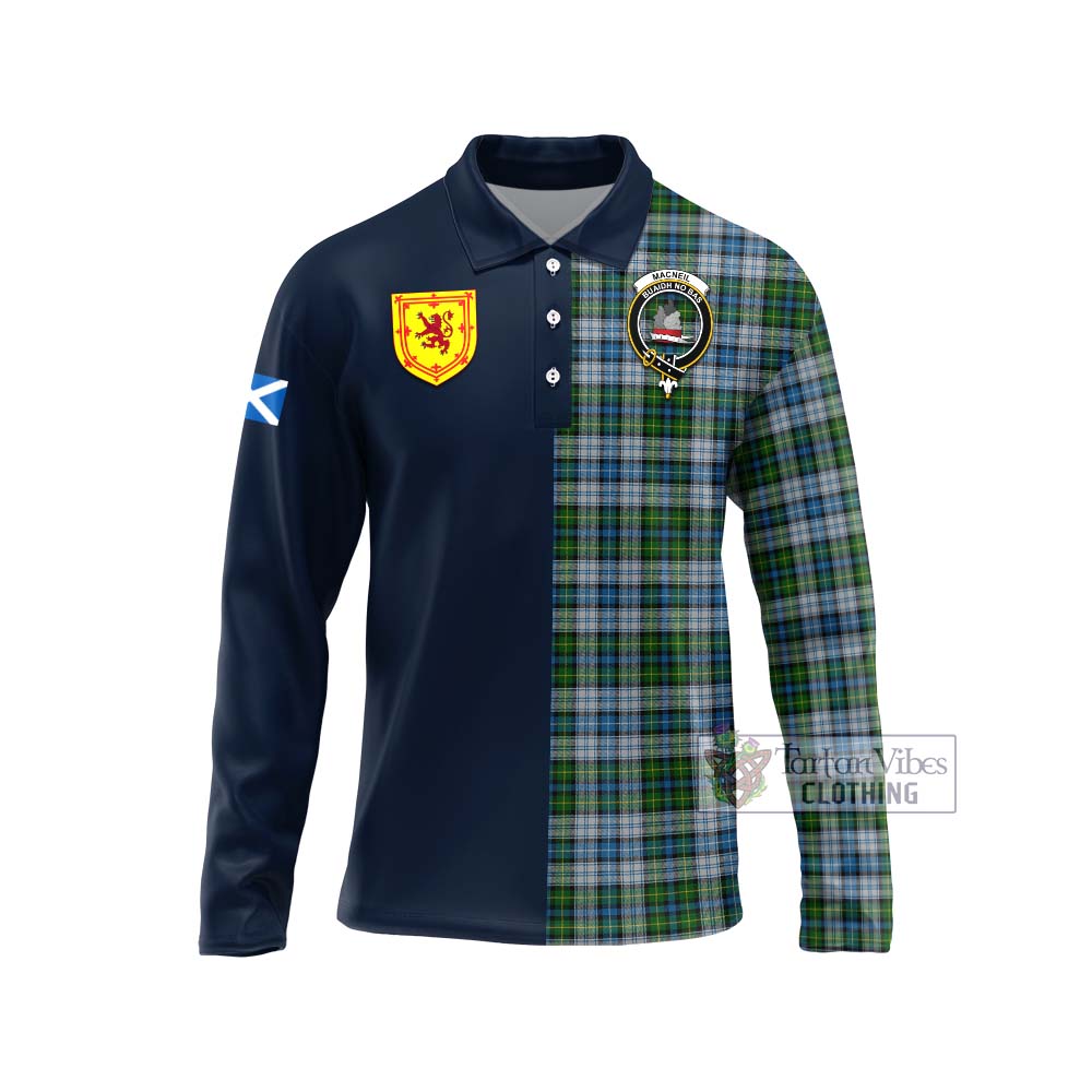 Tartan Vibes Clothing MacNeil Dress Tartan Long Sleeve Polo Shirt with Scottish Lion Royal Arm Half Style