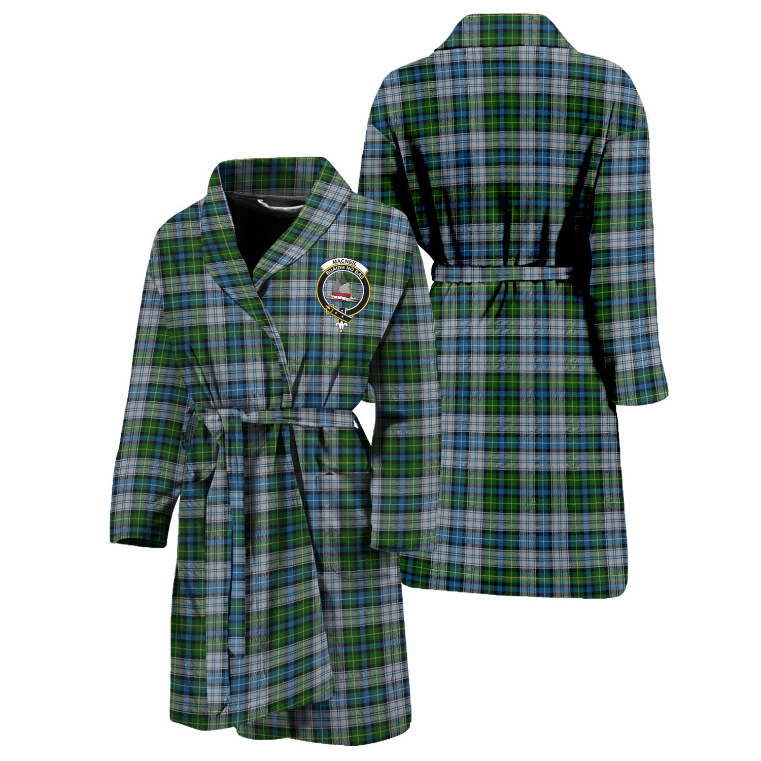 MacNeil (McNeil) Tartan Bathrobe with Family Crest Unisex S - Tartan Vibes Clothing