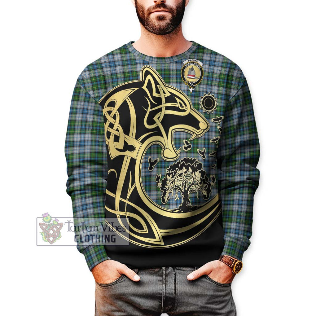 MacNeil (McNeil) Tartan Sweatshirt with Family Crest Celtic Wolf Style Unisex - Tartan Vibes Clothing