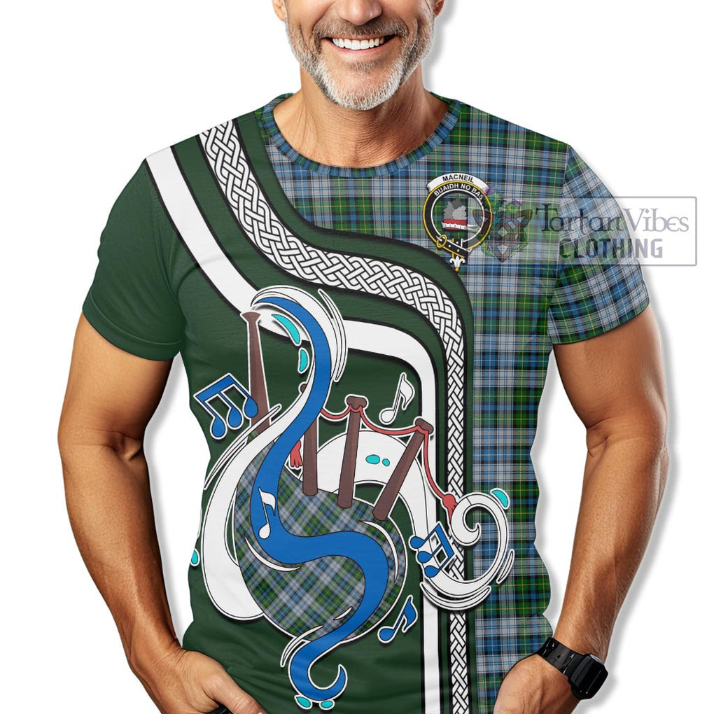 MacNeil (McNeil) Tartan T-Shirt with Epic Bagpipe Style Kid's Shirt - Tartanvibesclothing Shop