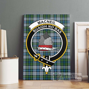 MacNeil (McNeil) Tartan Canvas Print Wall Art with Family Crest