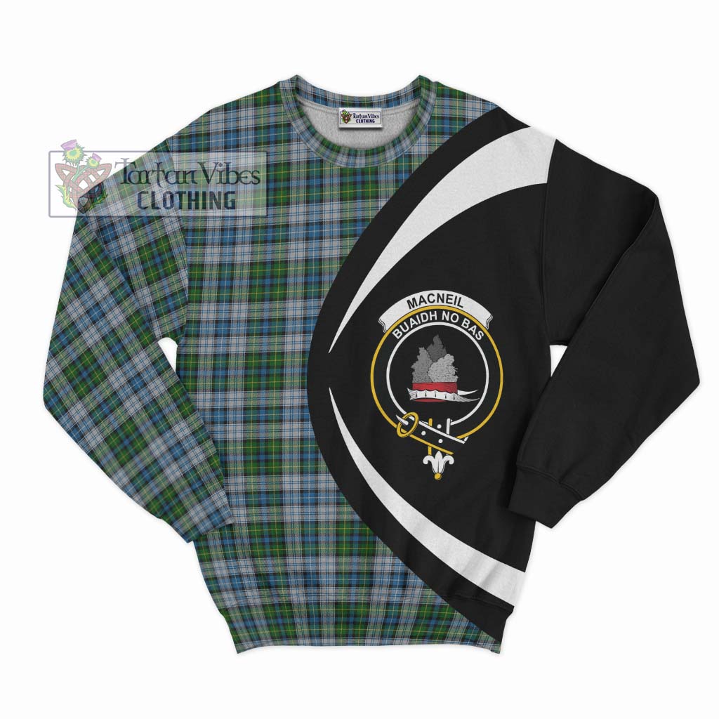 MacNeil (McNeil) Tartan Sweatshirt with Family Crest Circle Style Unisex - Tartan Vibes Clothing