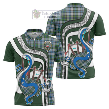 MacNeil (McNeil) Tartan Zipper Polo Shirt with Epic Bagpipe Style