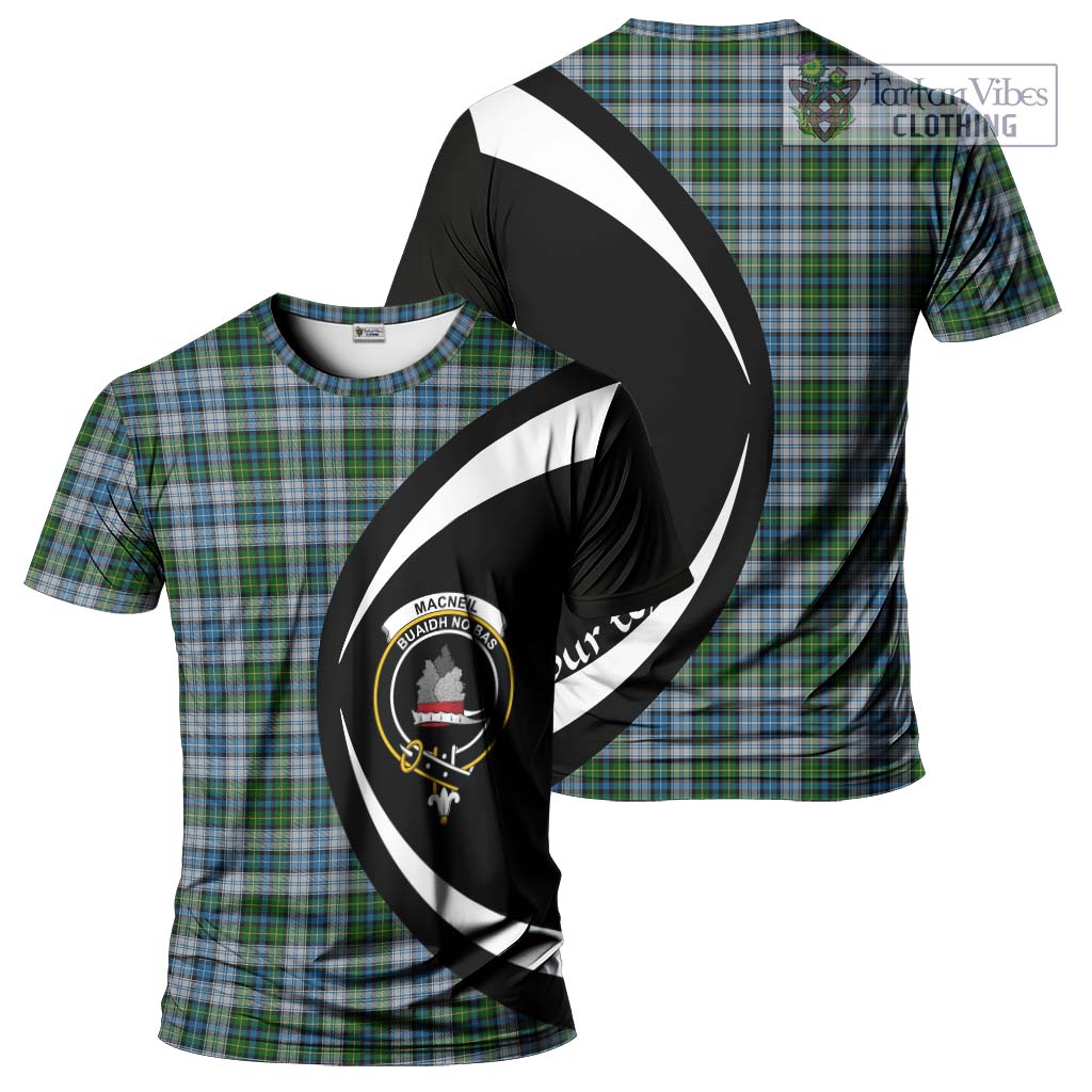 Tartan Vibes Clothing MacNeil Dress Tartan T-Shirt with Family Crest Circle Style