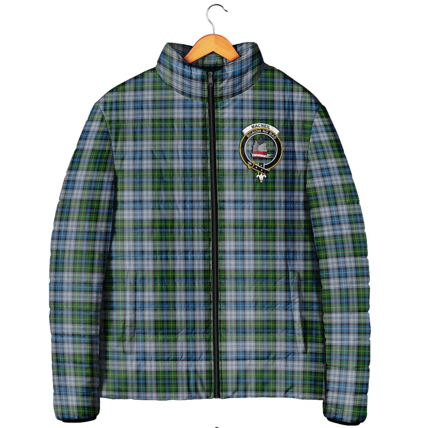 MacNeil (McNeil) Tartan Padded Jacket with Family Crest Men's Padded Jacket - Tartan Vibes Clothing