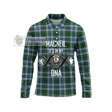 MacNeil (McNeil) Tartan Long Sleeve Polo Shirt with Family Crest DNA In Me Style