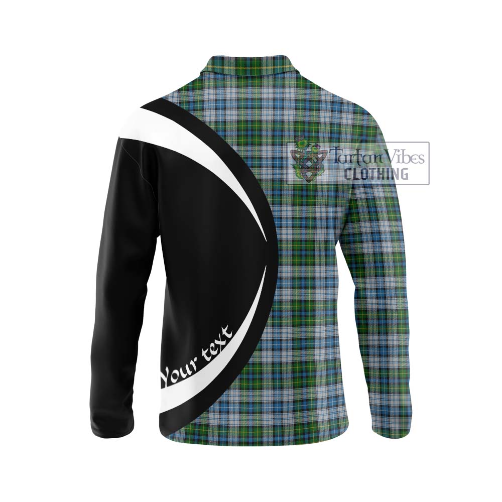 MacNeil (McNeil) Tartan Long Sleeve Polo Shirt with Family Crest Circle Style - Tartan Vibes Clothing