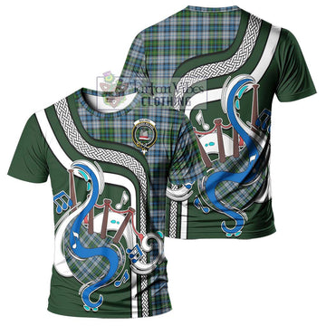 MacNeil (McNeil) Tartan T-Shirt with Epic Bagpipe Style