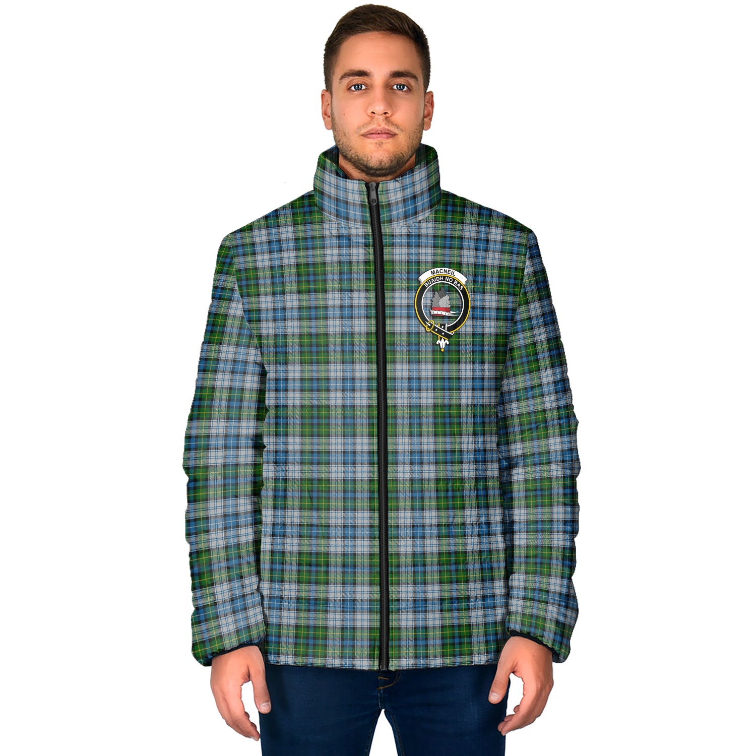 MacNeil (McNeil) Tartan Padded Jacket with Family Crest - Tartan Vibes Clothing