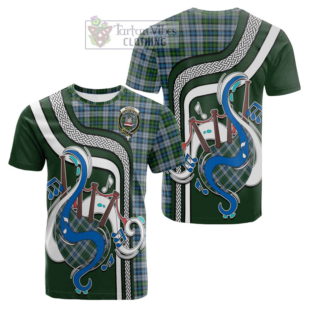 Tartan Vibes Clothing MacNeil Dress Tartan Cotton T-shirt with Epic Bagpipe Style