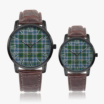 MacNeil (McNeil) Tartan Personalized Your Text Leather Trap Quartz Watch