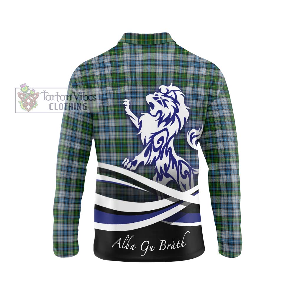 MacNeil (McNeil) Tartan Long Sleeve Polo Shirt with Alba Gu Brath Regal Lion Emblem - Tartanvibesclothing Shop