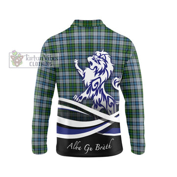 MacNeil (McNeil) Tartan Long Sleeve Polo Shirt with Alba Gu Brath Regal Lion Emblem