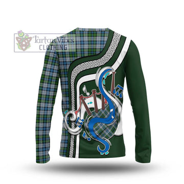 MacNeil (McNeil) Tartan Long Sleeve T-Shirt with Epic Bagpipe Style