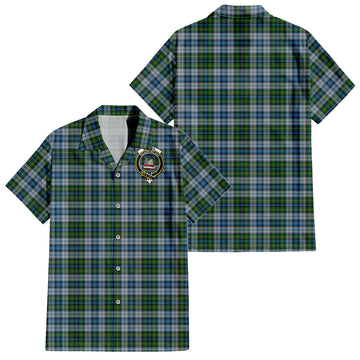 MacNeil (McNeil) Tartan Short Sleeve Button Down Shirt with Family Crest