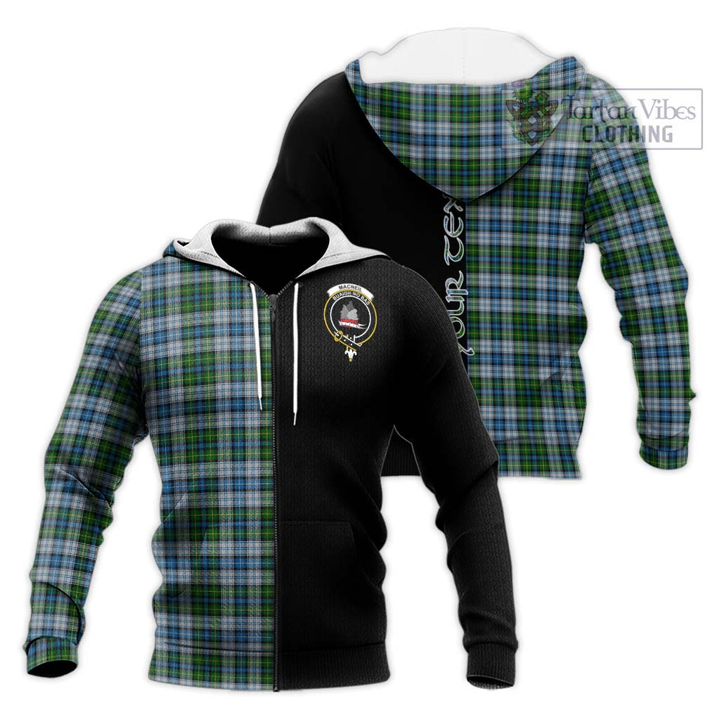 MacNeil (McNeil) Tartan Knitted Hoodie with Family Crest and Half Of Me Style Unisex Knitted Zip Hoodie - Tartanvibesclothing Shop