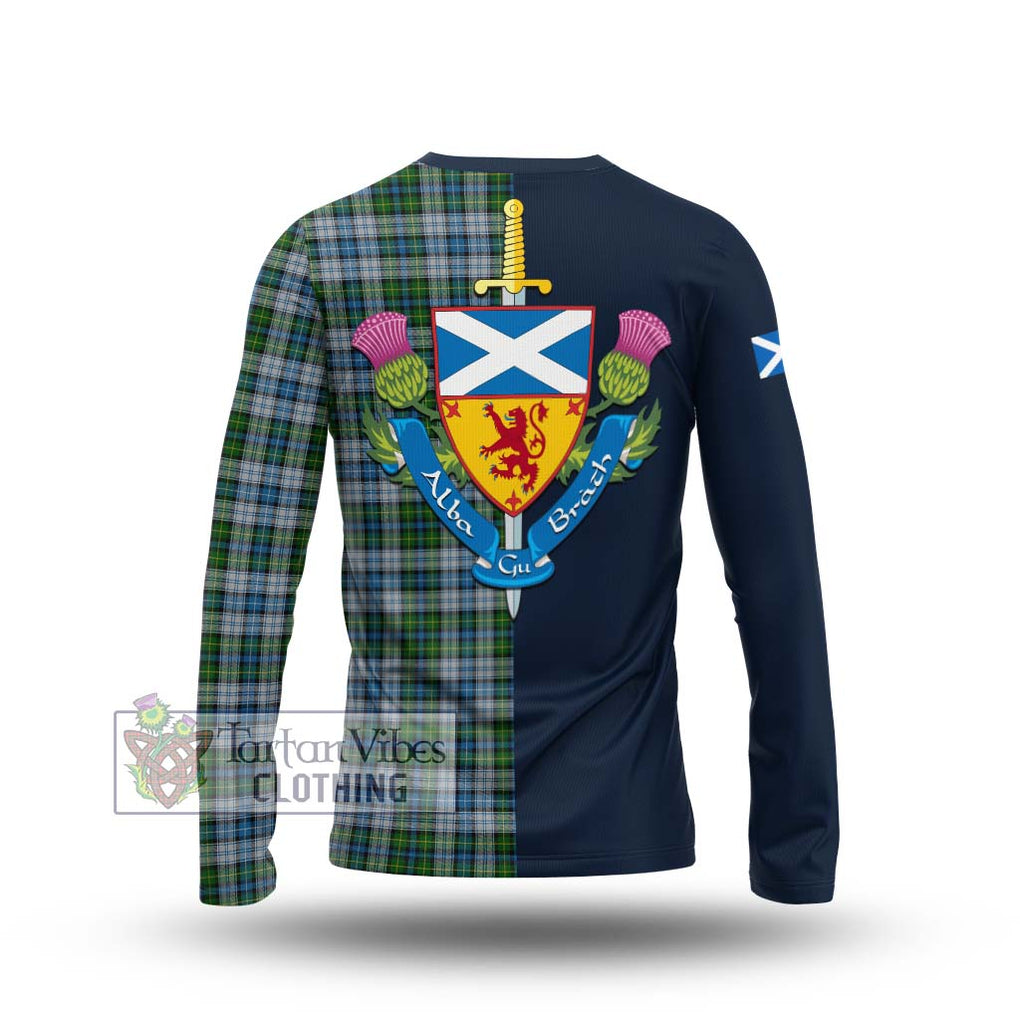 Tartan Vibes Clothing MacNeil Dress Tartan Long Sleeve T-Shirt with Scottish Lion Royal Arm Half Style