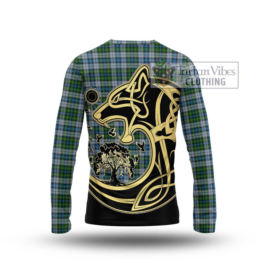 MacNeil (McNeil) Tartan Long Sleeve T-Shirt with Family Crest Celtic Wolf Style - Tartan Vibes Clothing