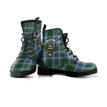 MacNeil (McNeil) Tartan Leather Boots with Family Crest