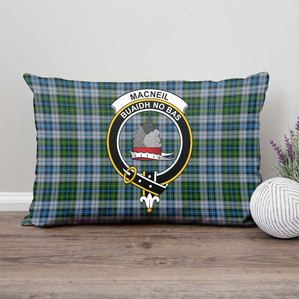 MacNeil Dress Tartan Pillow Cover with Family Crest Rectangle Pillow Cover - Tartanvibesclothing