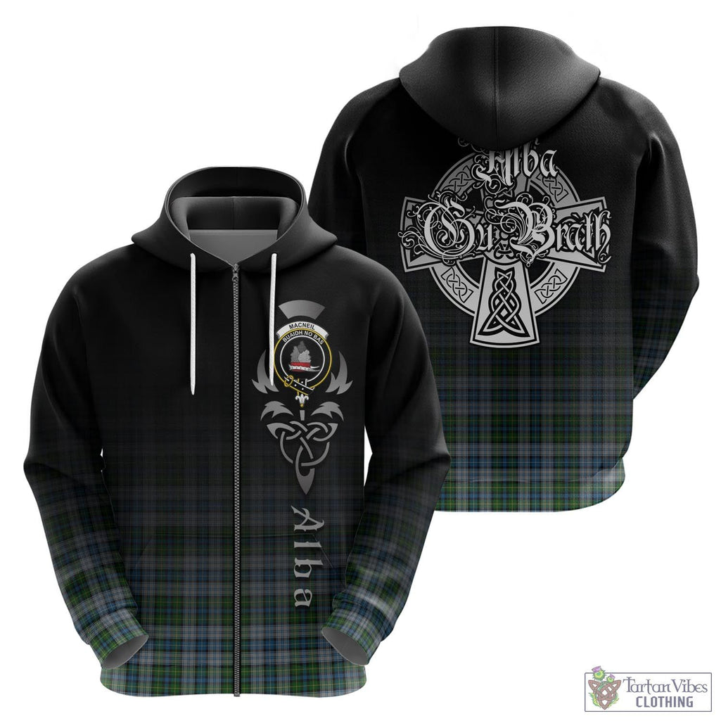 Tartan Vibes Clothing MacNeil Dress Tartan Hoodie Featuring Alba Gu Brath Family Crest Celtic Inspired