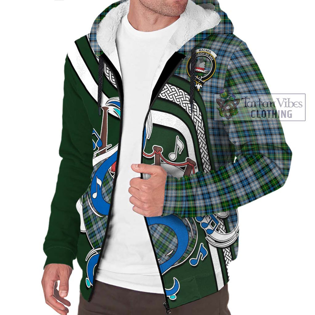 MacNeil (McNeil) Tartan Sherpa Hoodie with Epic Bagpipe Style Unisex - Tartanvibesclothing Shop