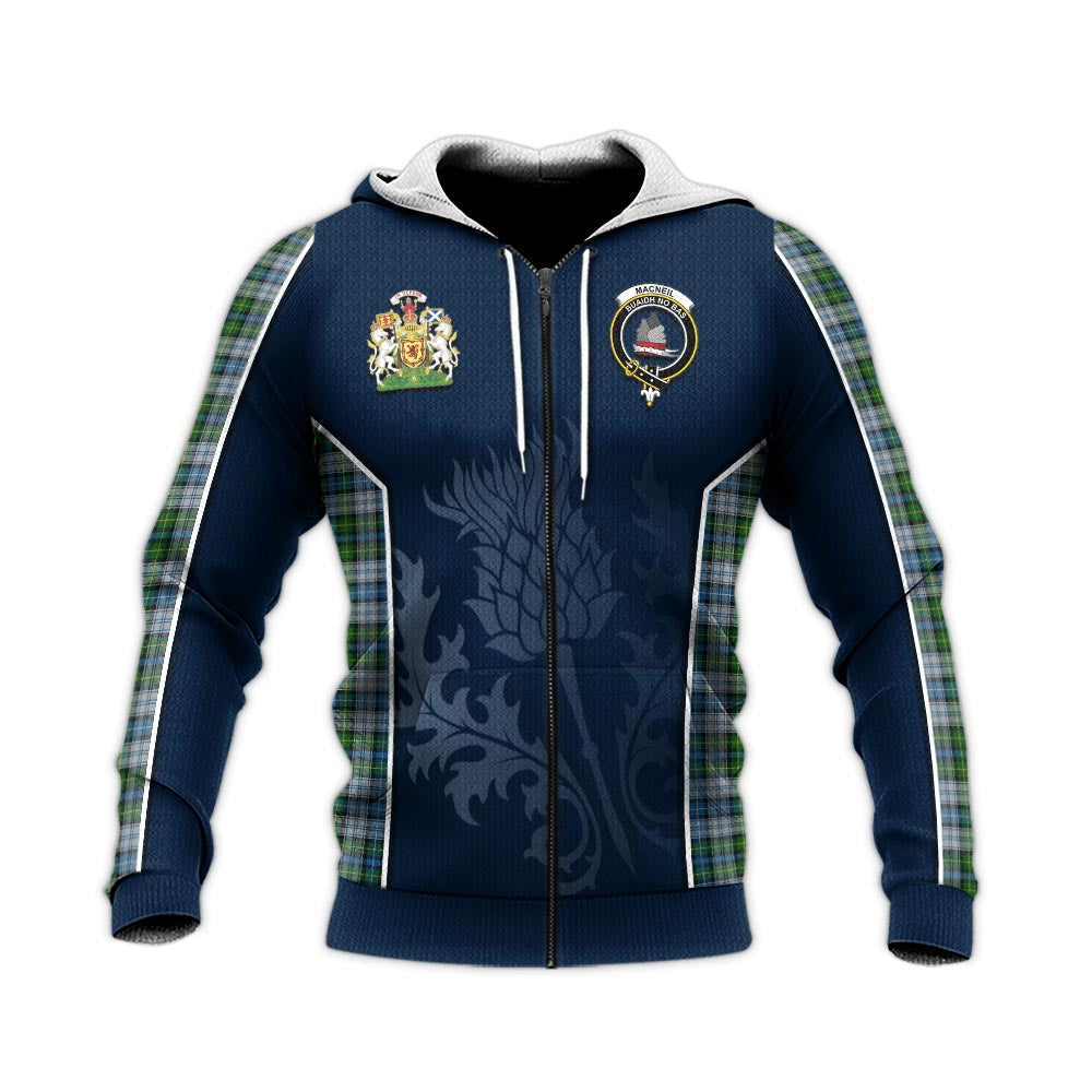 Tartan Vibes Clothing MacNeil Dress Tartan Knitted Hoodie with Family Crest and Scottish Thistle Vibes Sport Style