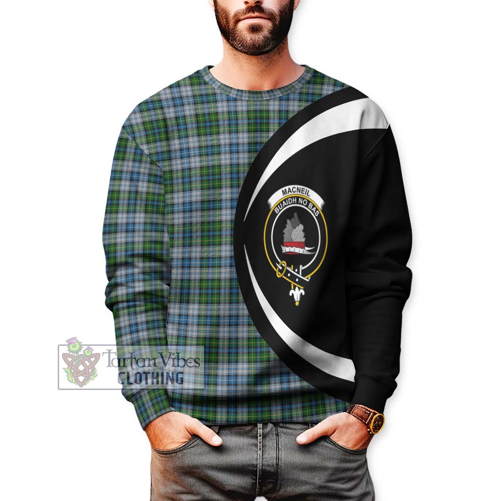 MacNeil (McNeil) Tartan Sweatshirt with Family Crest Circle Style - Tartan Vibes Clothing