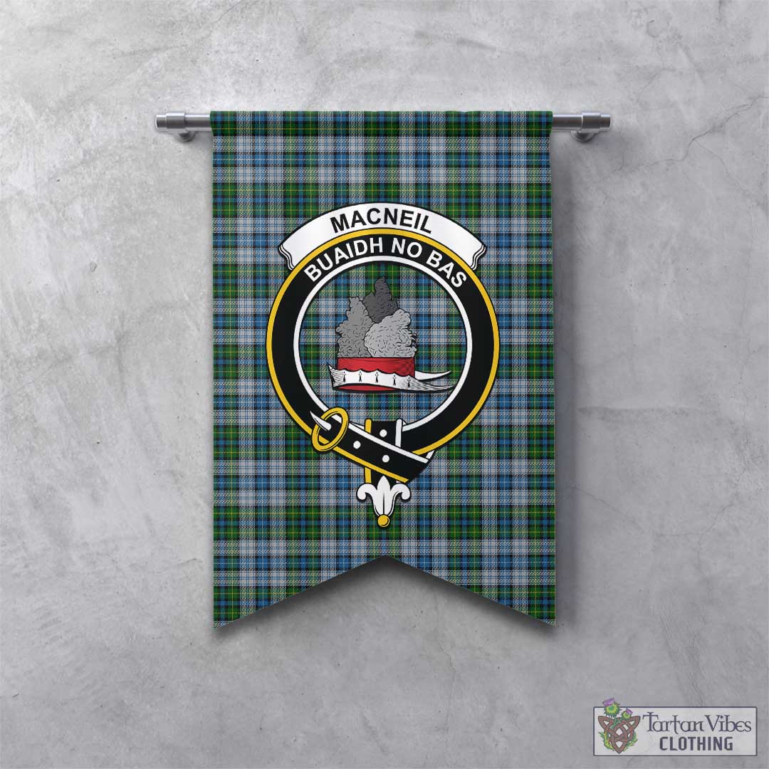 Tartan Vibes Clothing MacNeil Dress Tartan Gonfalon, Tartan Banner with Family Crest