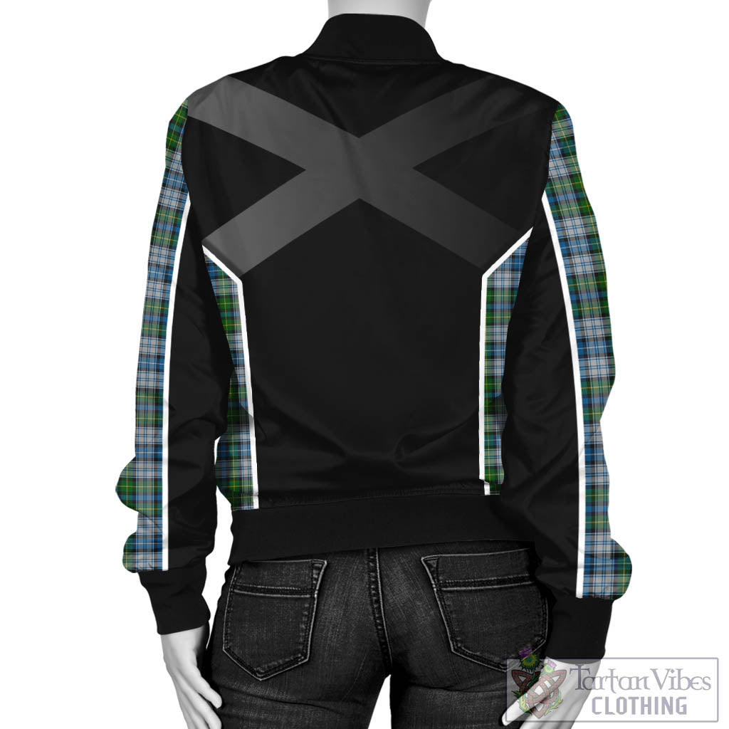 Tartan Vibes Clothing MacNeil Dress Tartan Bomber Jacket with Family Crest and Scottish Thistle Vibes Sport Style