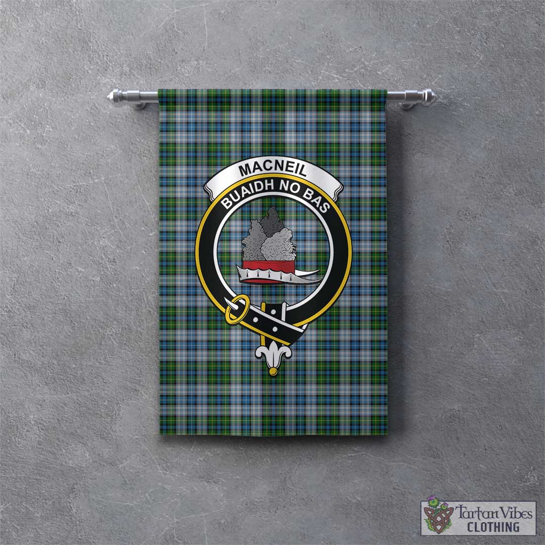 Tartan Vibes Clothing MacNeil Dress Tartan Gonfalon, Tartan Banner with Family Crest