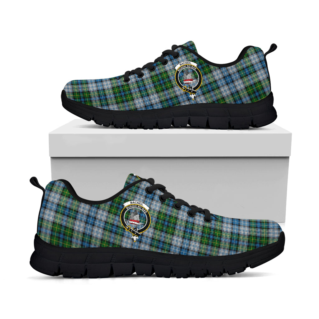 MacNeil (McNeil) Tartan Sneakers with Family Crest - Tartan Vibes Clothing