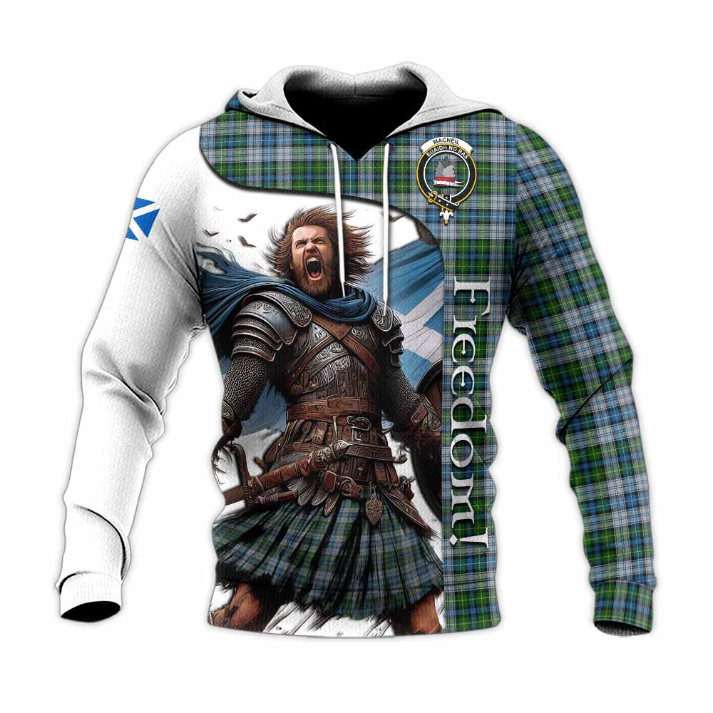 Tartan Vibes Clothing MacNeil (McNeil) Crest Tartan Knitted Hoodie Inspired by the Freedom of Scottish Warrior