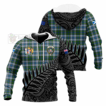 MacNeil (McNeil) Crest Tartan Knitted Hoodie with New Zealand Silver Fern Half Style