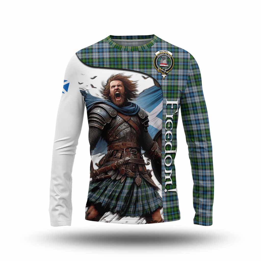 Tartan Vibes Clothing MacNeil (McNeil) Crest Tartan Long Sleeve T-Shirt Inspired by the Freedom of Scottish Warrior