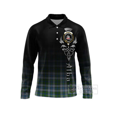 MacNeil (McNeil) Tartan Long Sleeve Polo Shirt Featuring Alba Gu Brath Family Crest Celtic Inspired