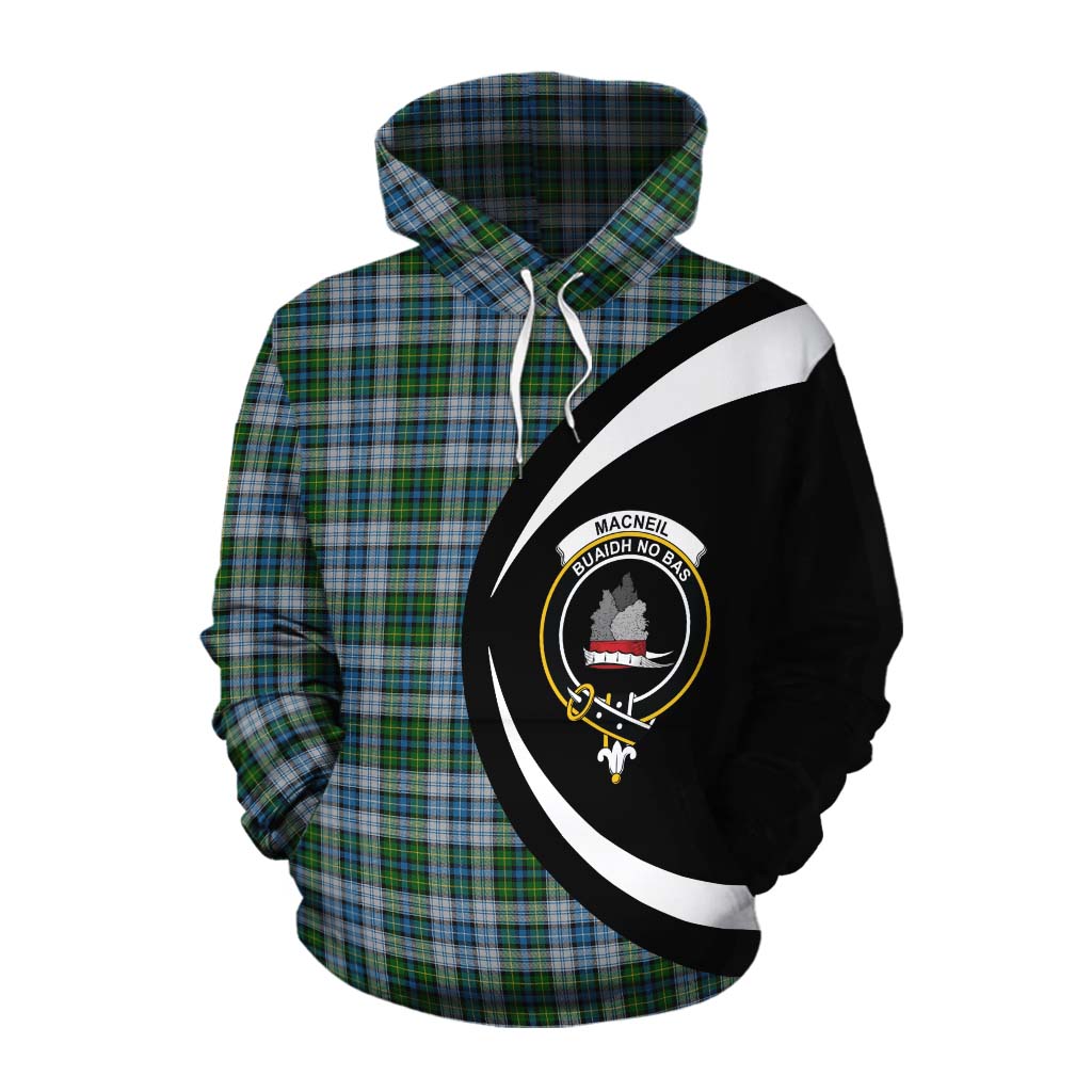 MacNeil (McNeil) Tartan Cotton Hoodie with Family Crest Circle Style Pullover Hoodie XS - Tartan Vibes Clothing