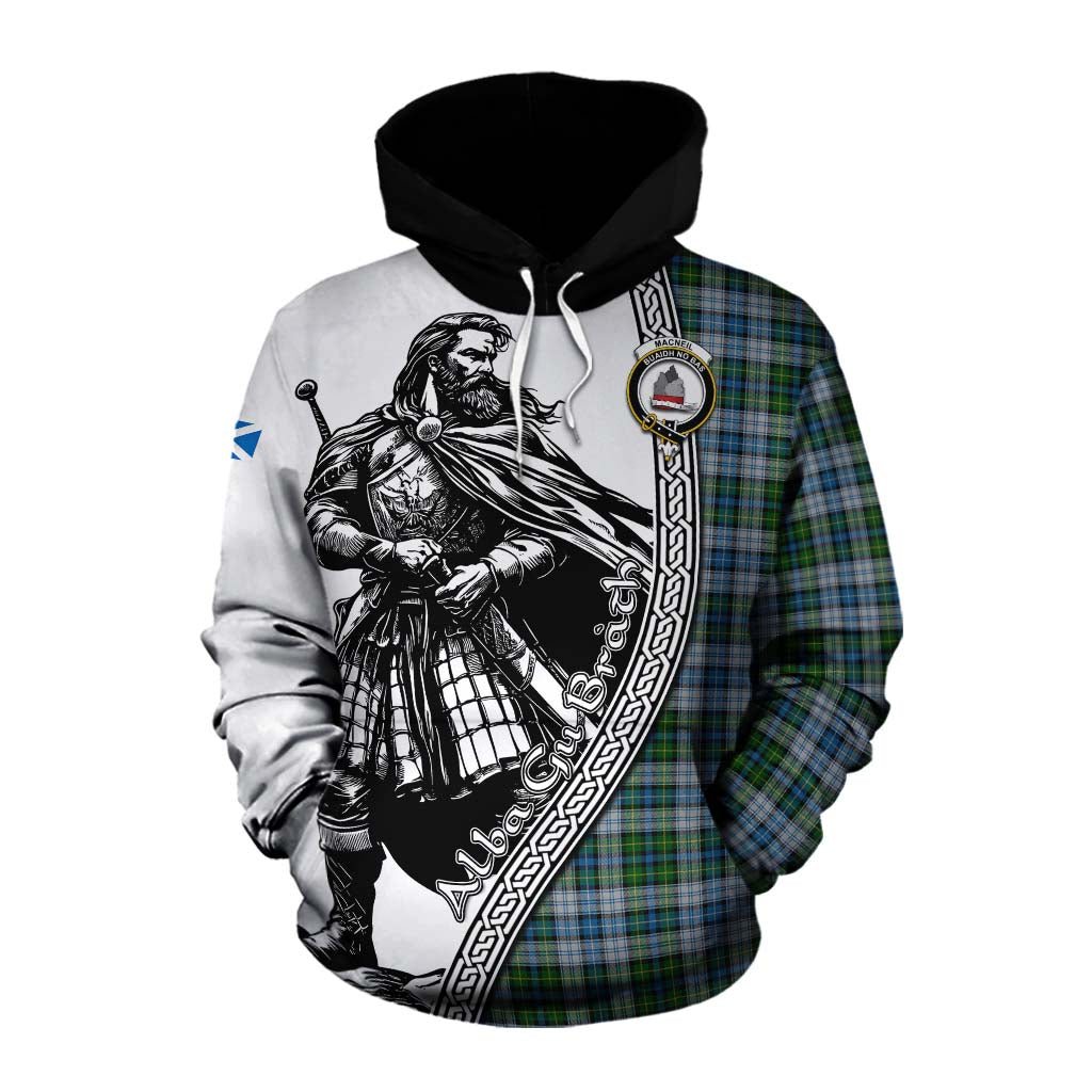 Tartan Vibes Clothing MacNeil (McNeil) Tartan Clan Crest Cotton Hoodie with Highlander Warrior Celtic Style