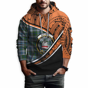 MacNeil (McNeil) Crest Tartan Hoodie with Polynesian Vibes Style - Orange Version